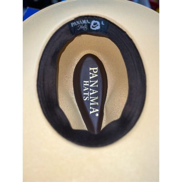 Hand Painted Panama Hat Floral Straw Hat Size Large - Picture 3 of 5